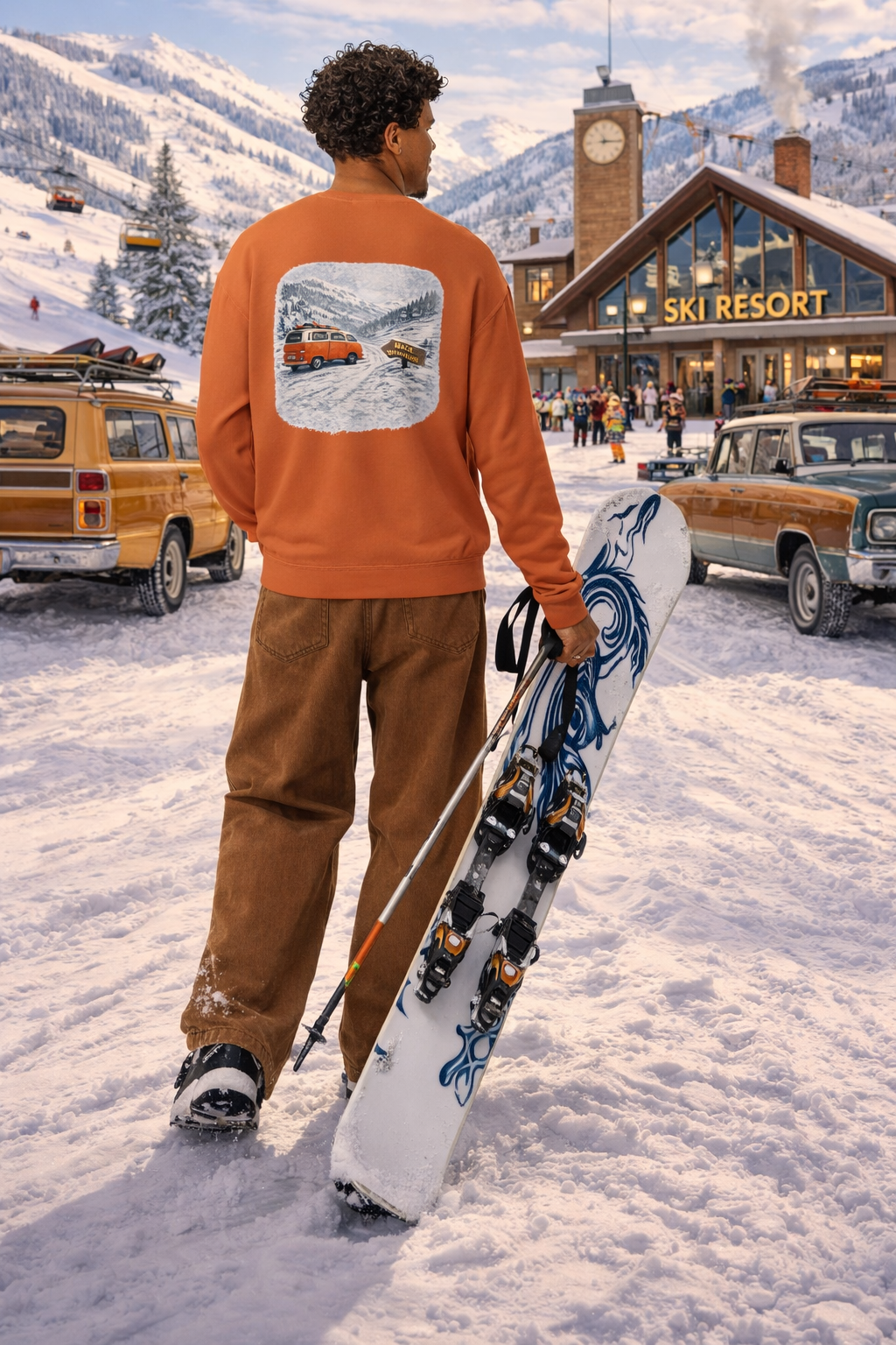 Retro Ski Van Crewneck Sweatshirt